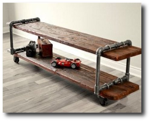 make your own vintage industrial cast iron pipe table tv stand