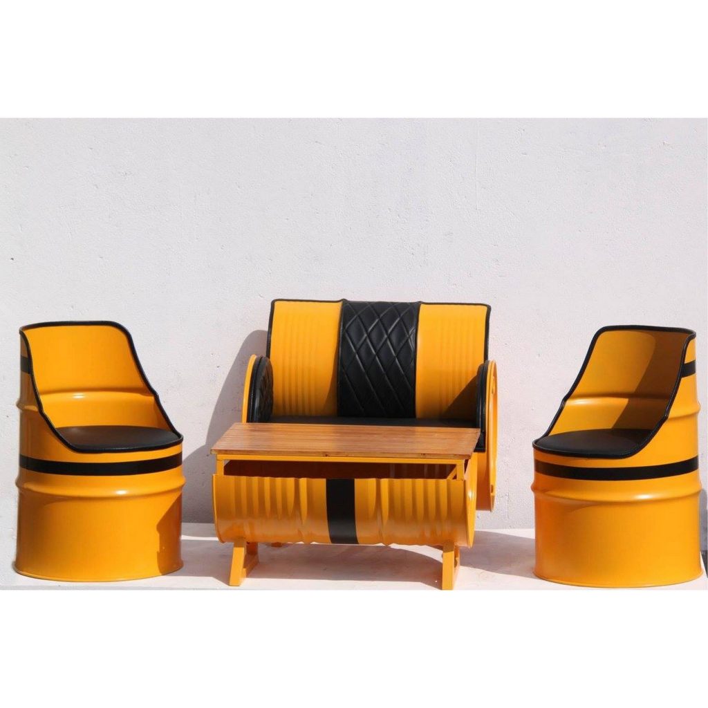 oil drum furniture set