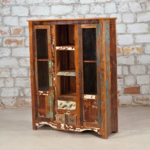 recycled wood display cabinet