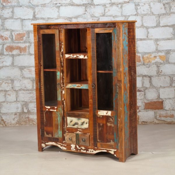 recycled wood display cabinet