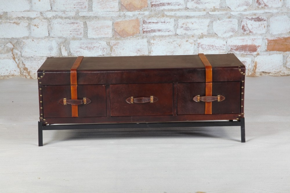 Trunk Coffee Table Leather, Leather Trunk Coffee Table