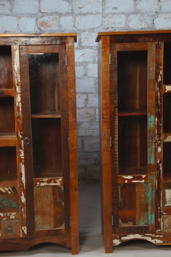 recycled wood display cabinet