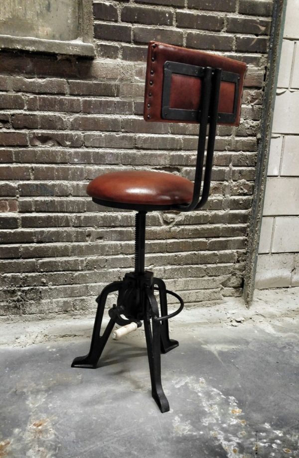 industrial adjustable height bar stool