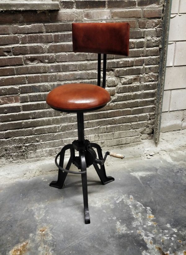 industrial adjustable height bar stool