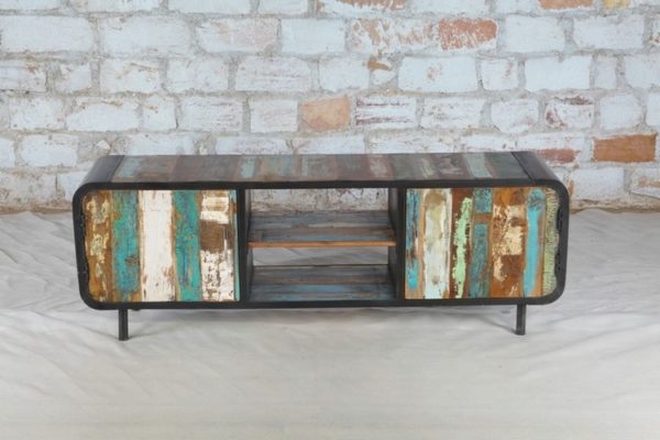 recycled wood tv cabinet