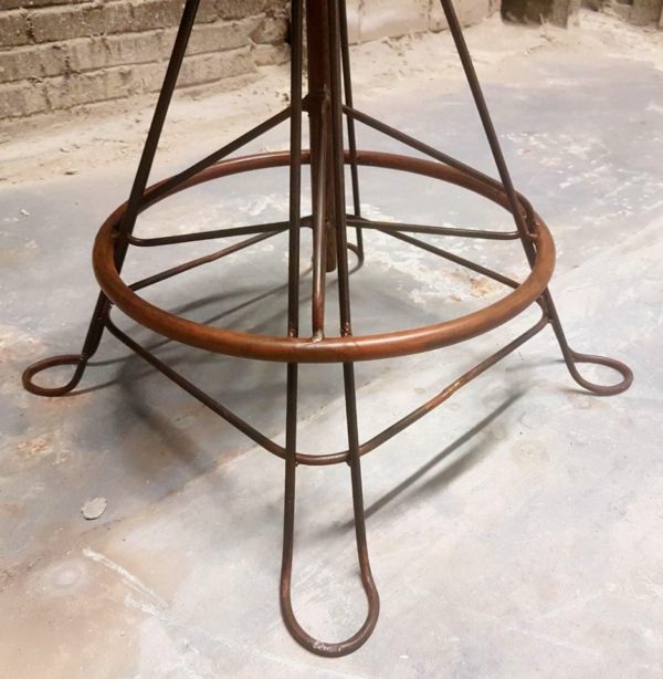 iron leather stool