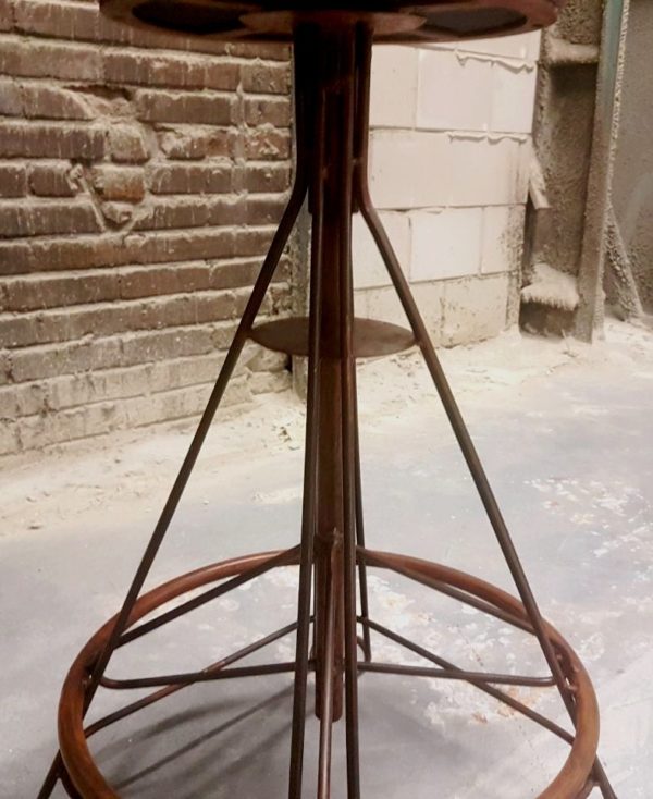 iron leather stool