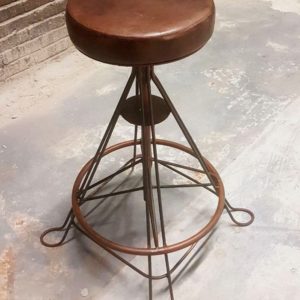 iron leather stool