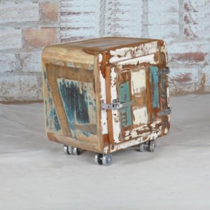 recycled wood bedside cabinet