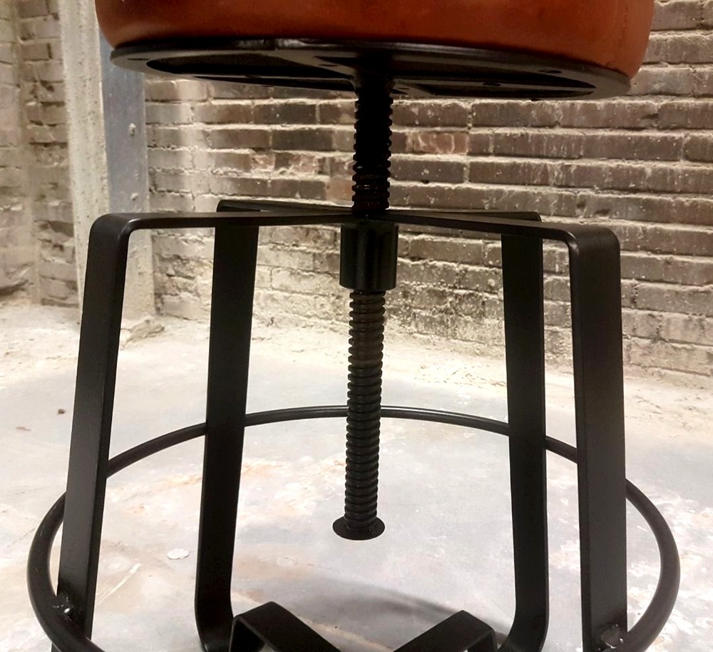 iron leather bar stool