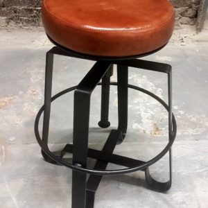 iron leather bar stool